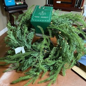 Aspen Lush Green Faux Holiday 12 foot garland